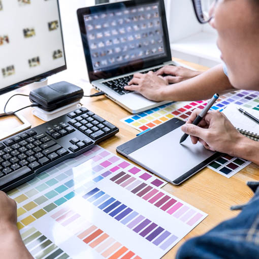 A designer working on a design.