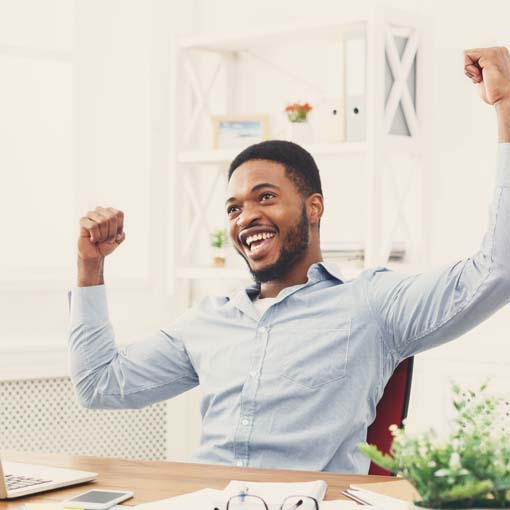 A man checking his phone messages.
